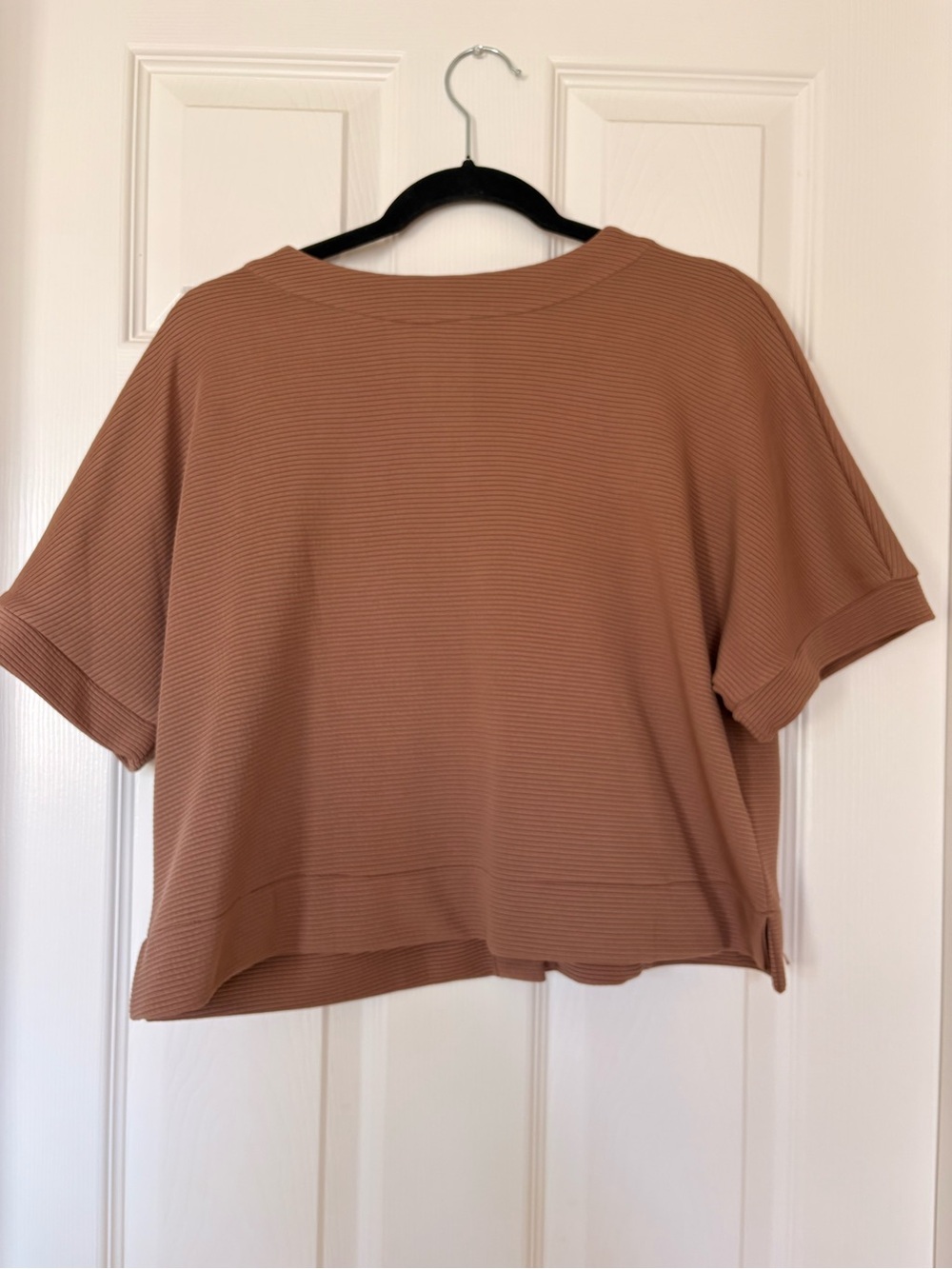 Adrianna Papell Rib Knit Sweater Top XS Chocolate Brown